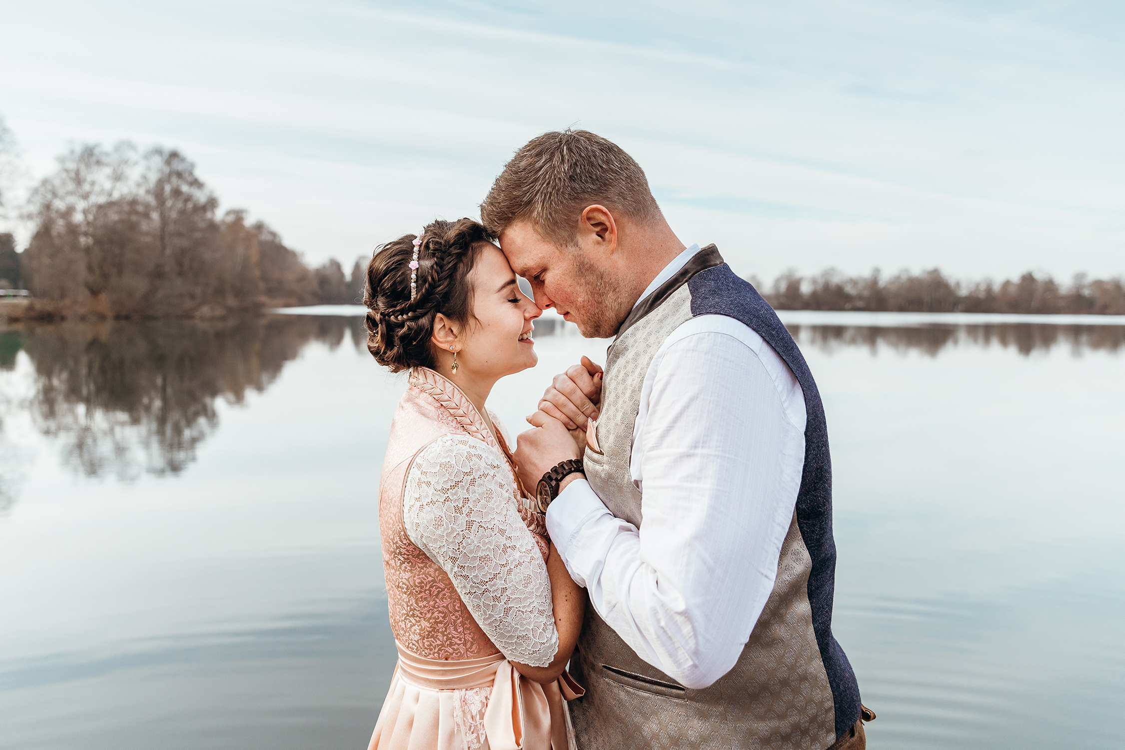 Close up Foto am See Hochzeit